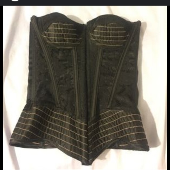 SHIRLEY OF HOLLYWOOD EUC TIE BACK BUSTIER STRUCTURED CORSET SIZE 36 - Picture 1 of 12